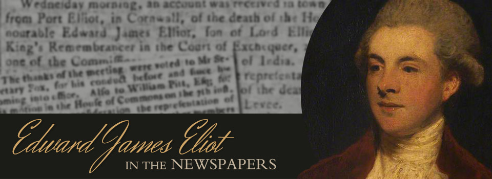 Newspaper Accounts of Edward James Eliot (1758-1797)